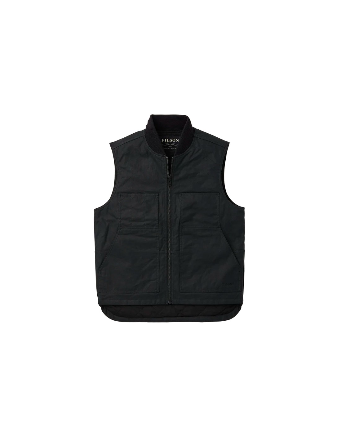 Filson Tin Cloth Insulated Work Vest Black, tough work vest