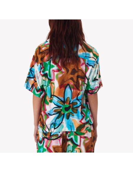 OBEY marker drawn flower shirt