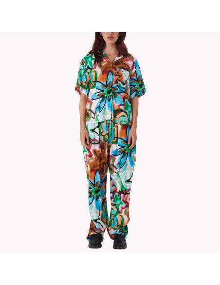 OBEY marker drawn flower shirt