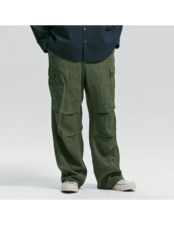 FRIZMWORKS Linen Cargo Parachute Pants FRIZMWORKS Linen Cargo Parachute Pants