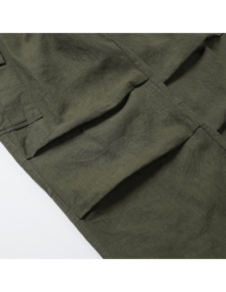 FRIZMWORKS Linen Cargo Parachute Pants