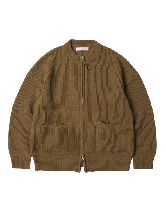 FRIZMWORKS Wool Deck Zipup Cardigan Cinnamon