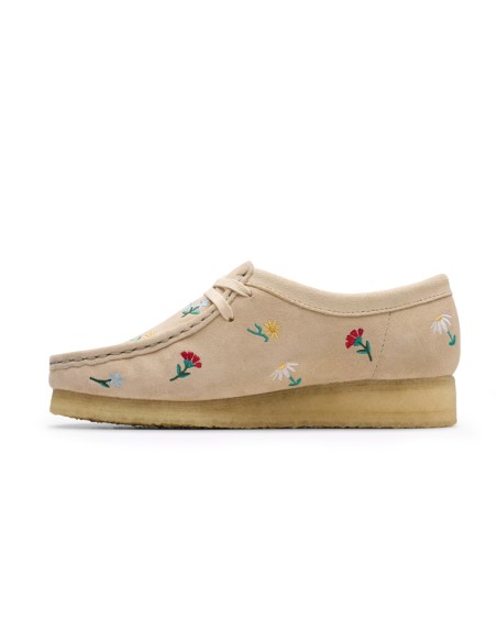 Clarks W Wallabee Taupe Embroid