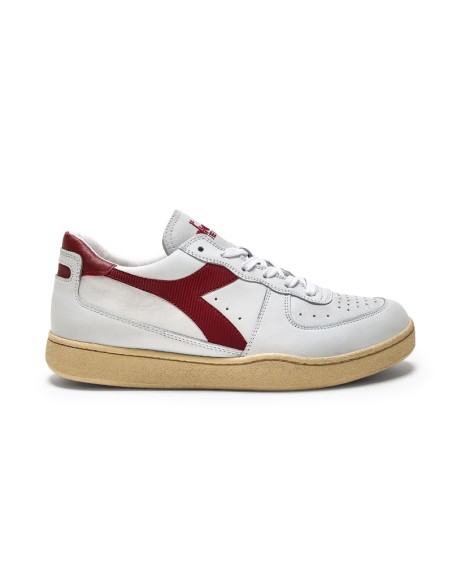 Diadora Mi Basket Used Low Blanc/Rouge Grenat