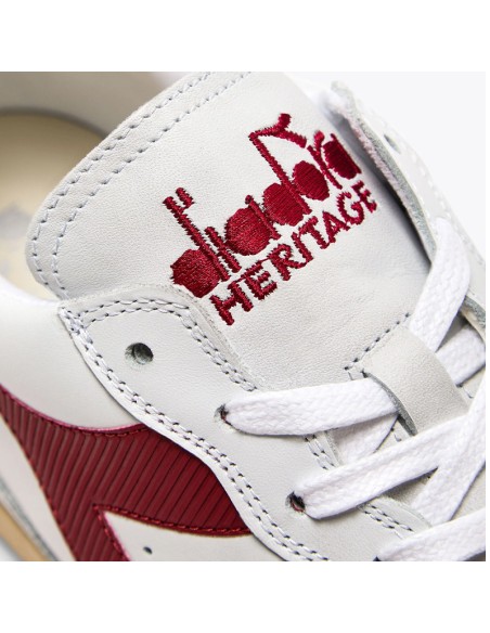 Diadora Mi Basket Used Low Blanc/Rouge Grenat