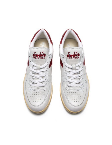 Diadora Mi Basket Used Low Blanc/Rouge Grenat