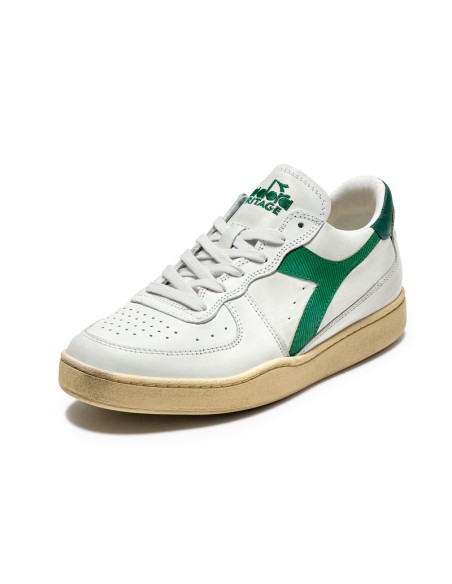 Diadora Mi Basket Used Low Bianco/Verde Verdeggiante