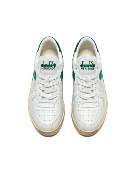 Diadora Mi Basket Used Low Bianco/Verde Verdeggiante