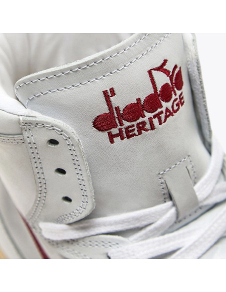 Diadora Mi Basket Used Blanc/Rouge Grenat