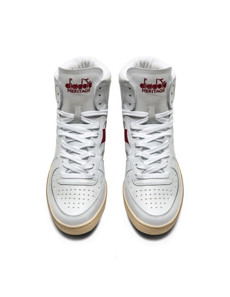 Diadora Mi Basket Used Blanc/Rouge Grenat