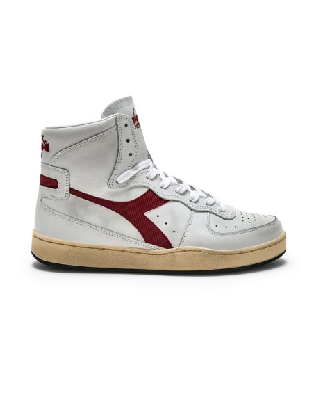 Diadora Mi Basket Used Blanc/Rouge Grenat