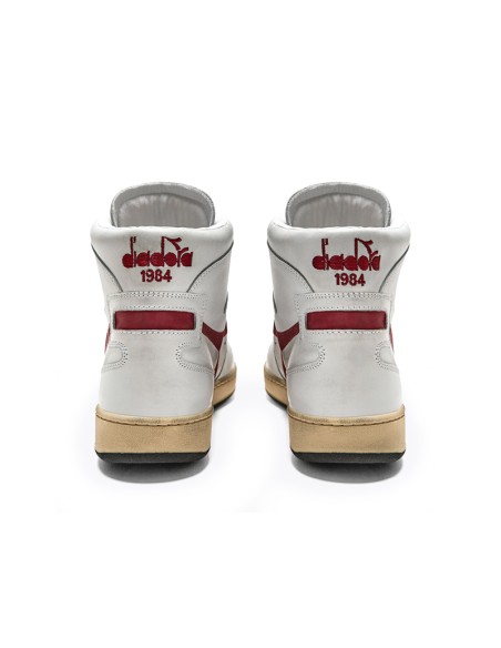 Diadora Mi Basket Used Blanc/Rouge Grenat