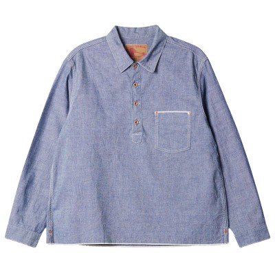 F.O.B F3487 Chambray P/O Shirt