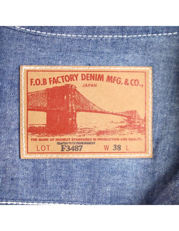 F.O.B F3487 Chambray P/O Shirt