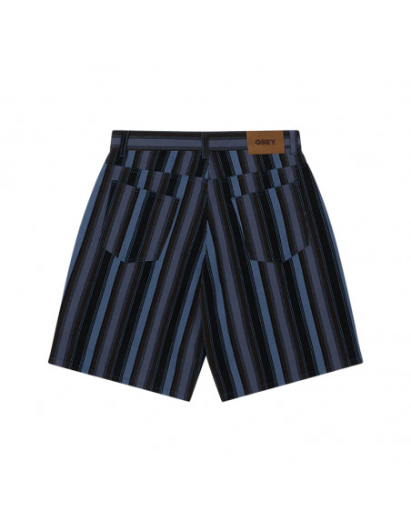 OBEY BAJA STRIPE BAGGY DENIM SHORT