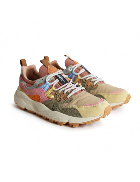 Flower Mountain W Yamano 3 Cream/Military/Pink