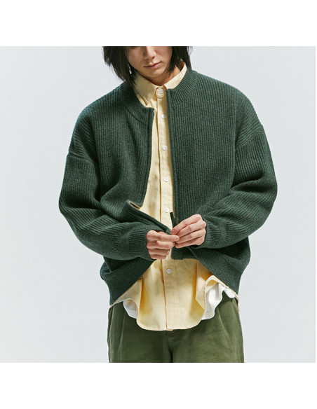 FRIZMWORKS Wool Deck Zipup Cardigan Forest