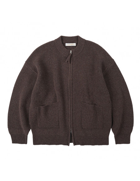 FRIZMWORKS Wool Deck Zipup Cardigan Choco
