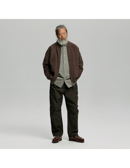 FRIZMWORKS Wool Deck Zipup Cardigan Choco