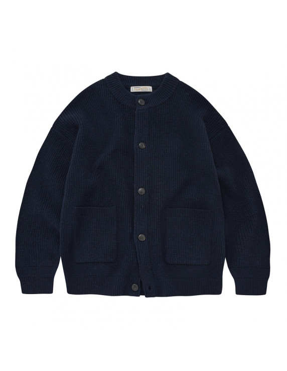 FRIZMWORKS Heavy Wool Round Cardigan Navy