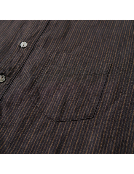 F.O.B F3511 Vintage Stripe Band Collar Shirt
