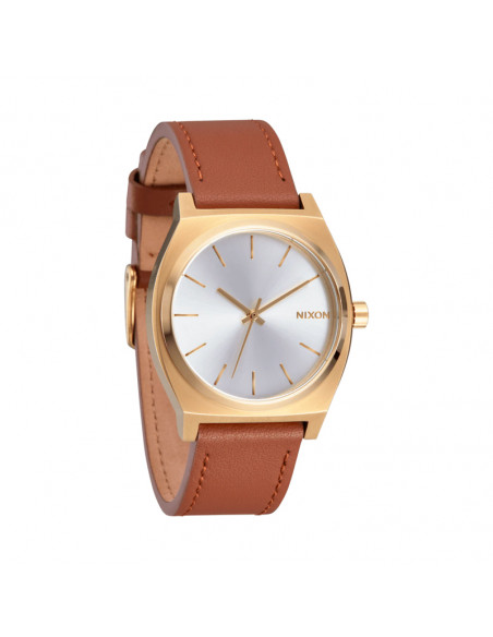 Nixon Time Teller Leather LightGold/White Sunray