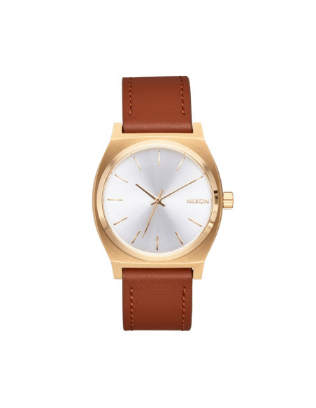Nixon Time Teller Leather LightGold/White Sunray