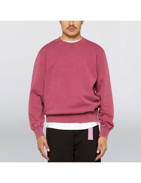 Edwin Axiom Crew Sweat - Red Plum Fade
