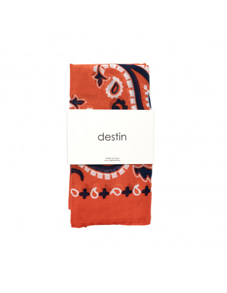 DESTIN Cotton Bandana 59x59cm - Corallo