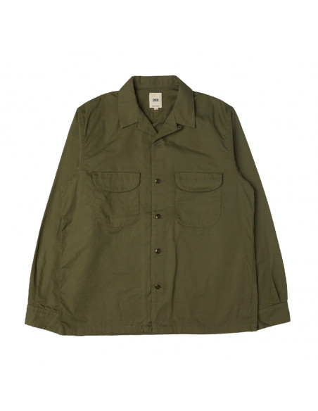 F.O.B F3515 Open Collar Shirt Olive