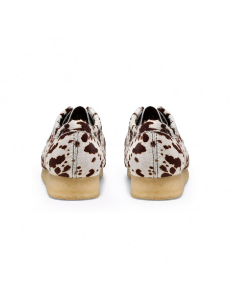 Clarks w Wallabee Brown Cow Print
