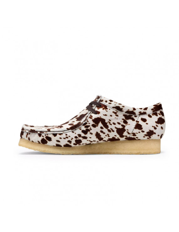 Clarks Wallabee Brown Cow Print