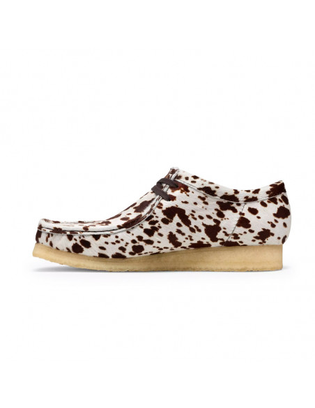 Clarks Wallabee Brown Cow Print