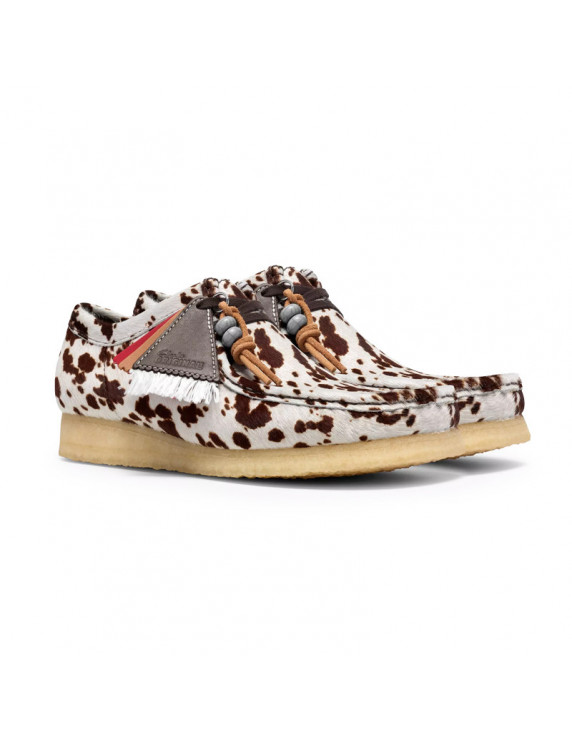 Clarks Wallabee Brown Cow Print