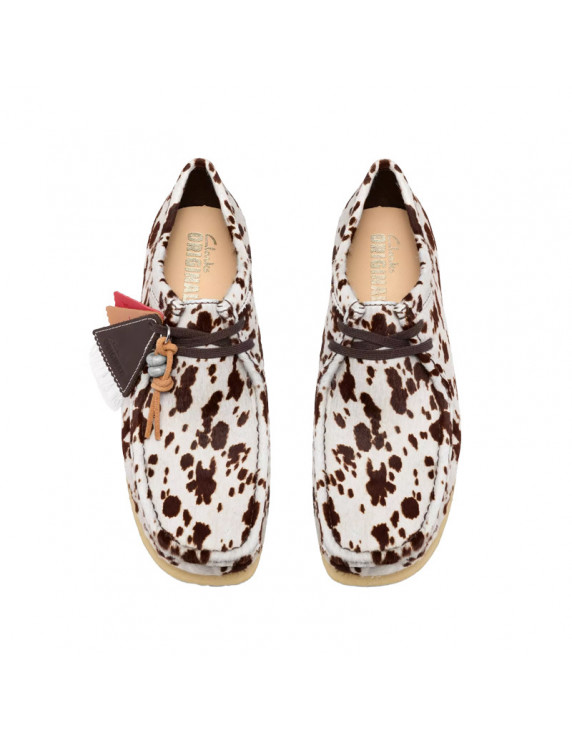 Clarks Wallabee Brown Cow Print