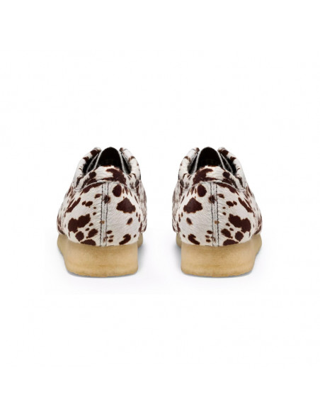 Clarks Wallabee Brown Cow Print