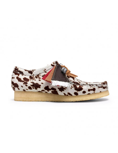 Clarks Wallabee Brown Cow Print