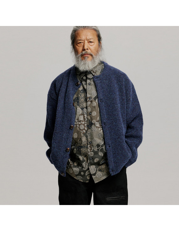 FRIZMWORKS Brushed Wool Round Cardigan