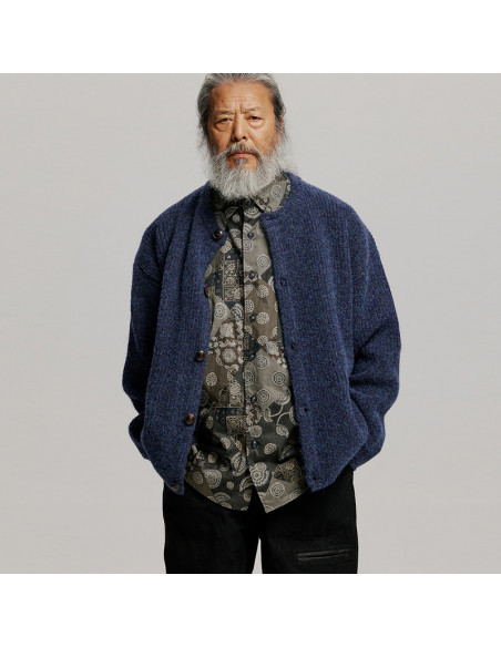 FRIZMWORKS Brushed Wool Round Cardigan