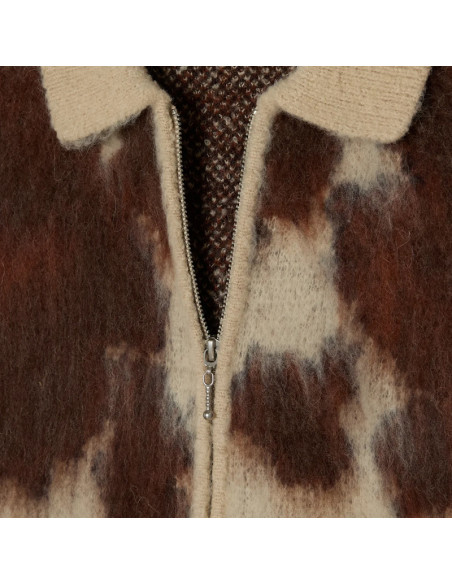 Obey Cow Pattern Zip Sweater