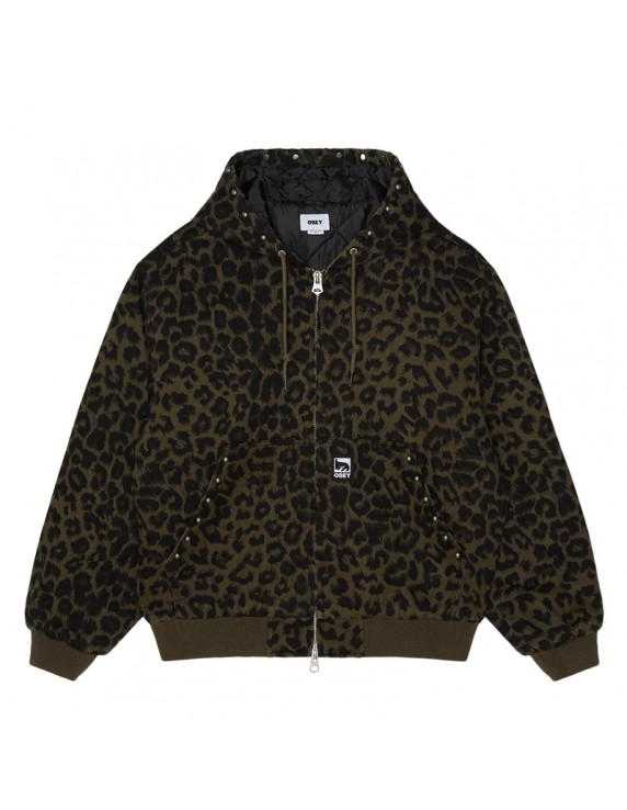 Obey Studded Jacket Dark Leopard