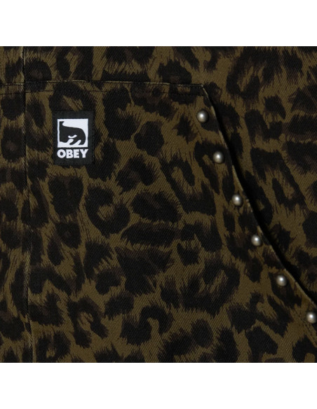 Obey Studded Jacket Dark Leopard